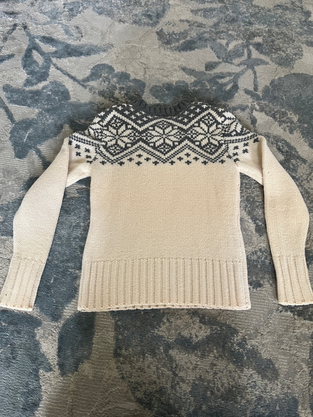GAP Cream Sweater with Charcoal Nordic Yoke - Picture 4 of 4